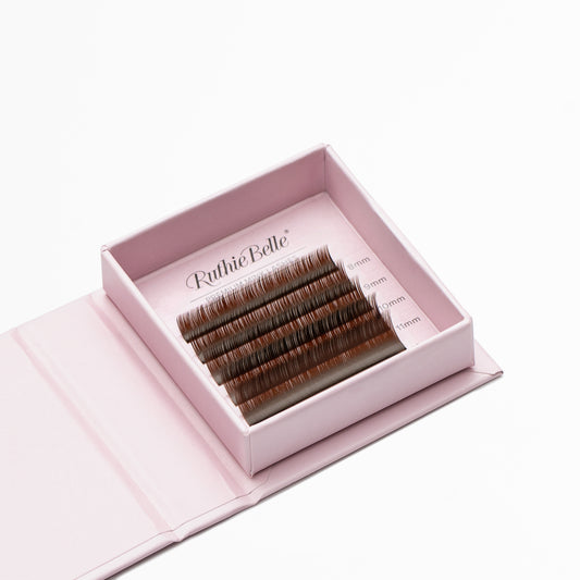 Latte Brown Lashes C Curl (5 Rows)